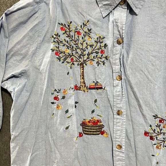 C.S.T. Sport Schoolhouse Embroidered Button Down Vintage Shirt, Size 24W, Autumn - Picture 3 of 7